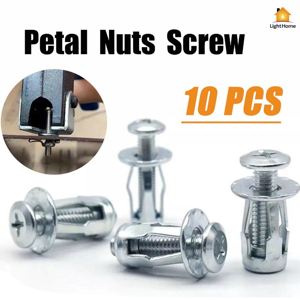 10Pcs Petal Rivet Lock Nuts with Screw for Car License Fixed Plate ...