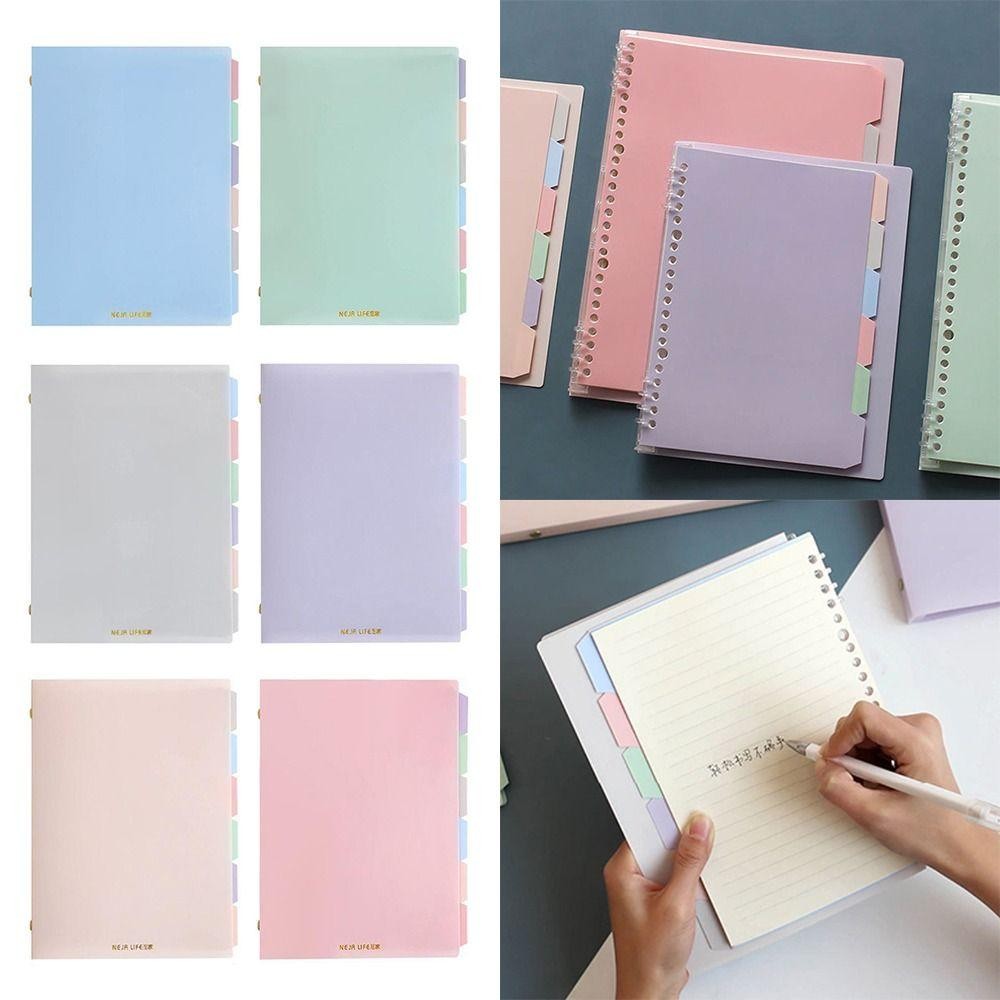 CLEVER A5 Binder Notebook, Pastel Color with Pastel Index Divider Loose ...