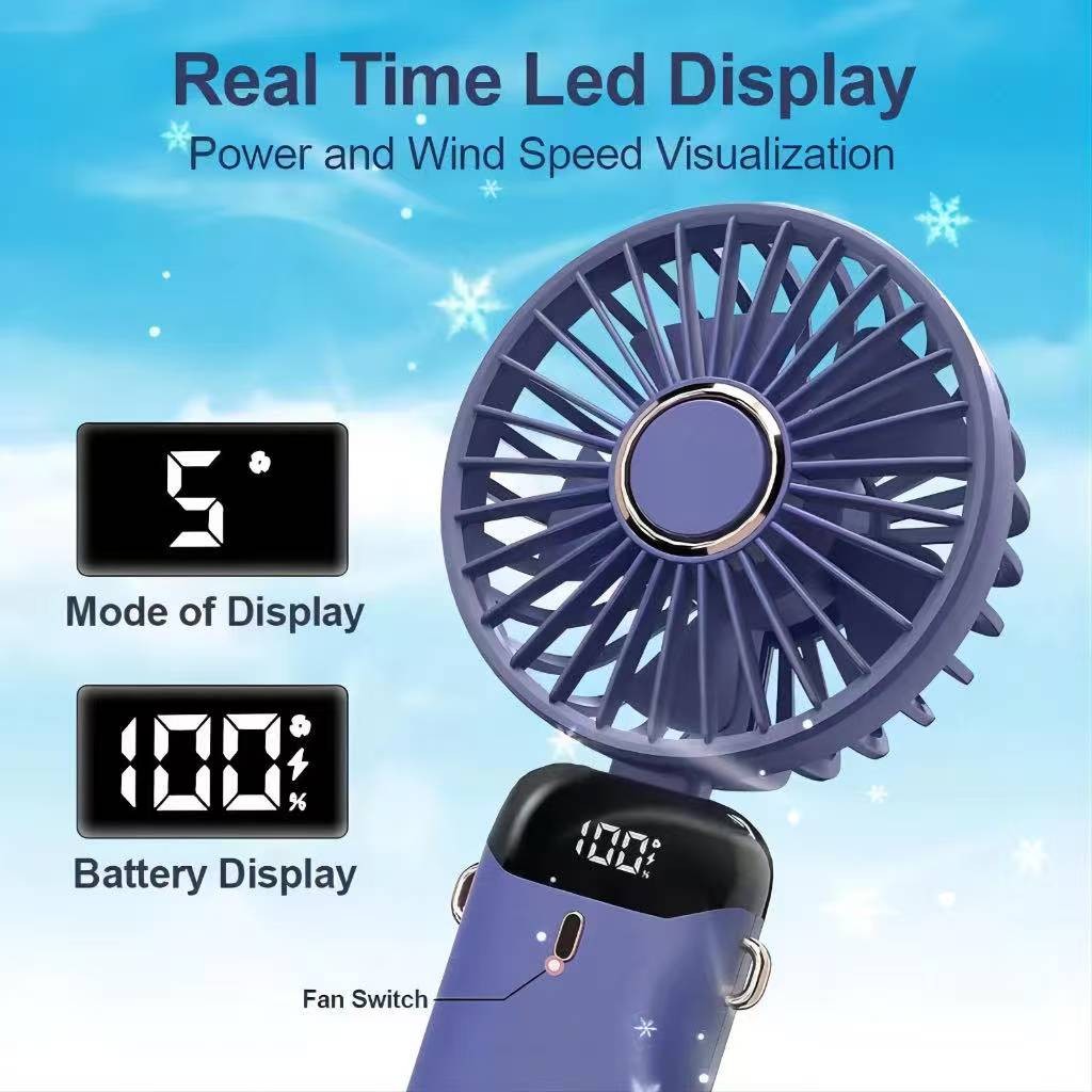JM-Portable Mini Fan USB Rechargeable 5-speed suitable Mini Fan ...