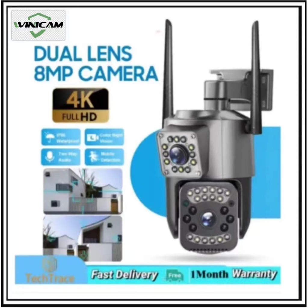 V380 Pro CCTV Camera Dual Lens Wi-Fi Wireless Outdoor Ip Security 4K ...