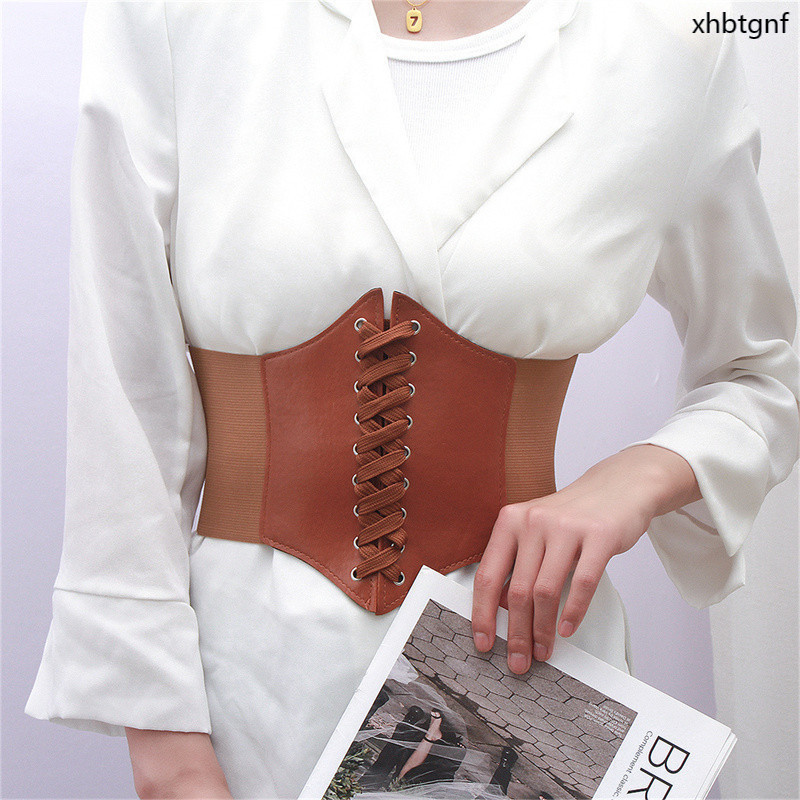 Practical Tights Leather Fashion Belt Ultra-Wide convenient Elastic ...