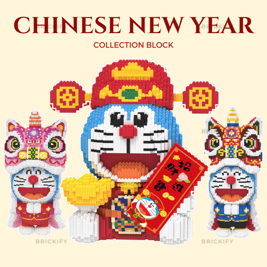 Happy CNY Block Series Doraemon New Year Building Block Decoration ...