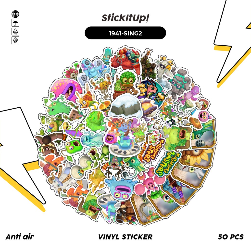 HP 50 Pcs Sticker Pack GAME SERIES MY SINGING MONSTERS CHARACTER MIX 02 ...
