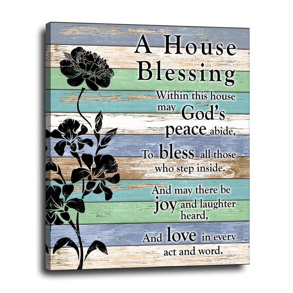 House Blessing Christian Bible Verse Canvas Wall Decor Religious