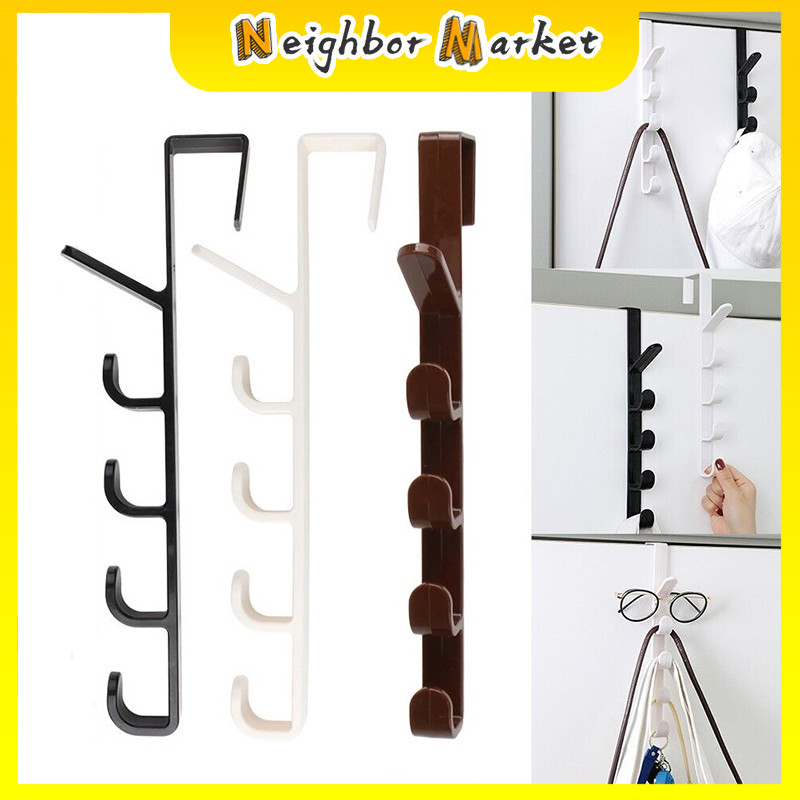 Multifunctional Five-section Hook Portable Coat Hook Behind Door Towel ...