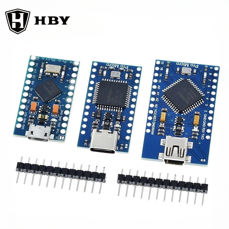 Mini/Type-C/Micro USB Pro Micro ATMEGA32U4 5V/16MHZ module With the ...
