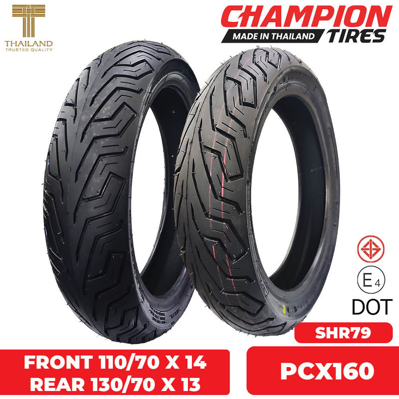 Champion Tubeless Tires Set for Honda PCX160 110/70 X 14 & 130/70