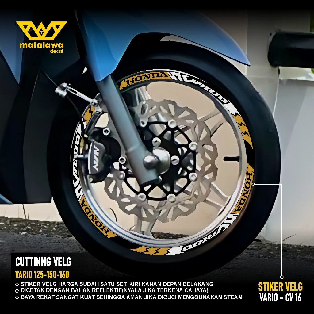 Sticker Cutting Motorcycle Rims Honda Vario Led Old New 125 150 Years ...