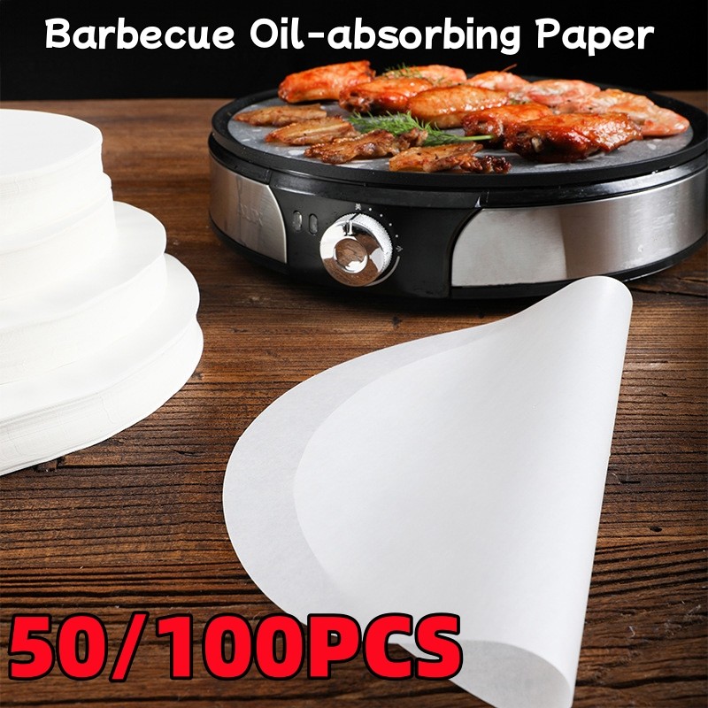 50/100 Pcs Disposable Barbecue Paper Barbecue Oil Sucking Non-Stick ...