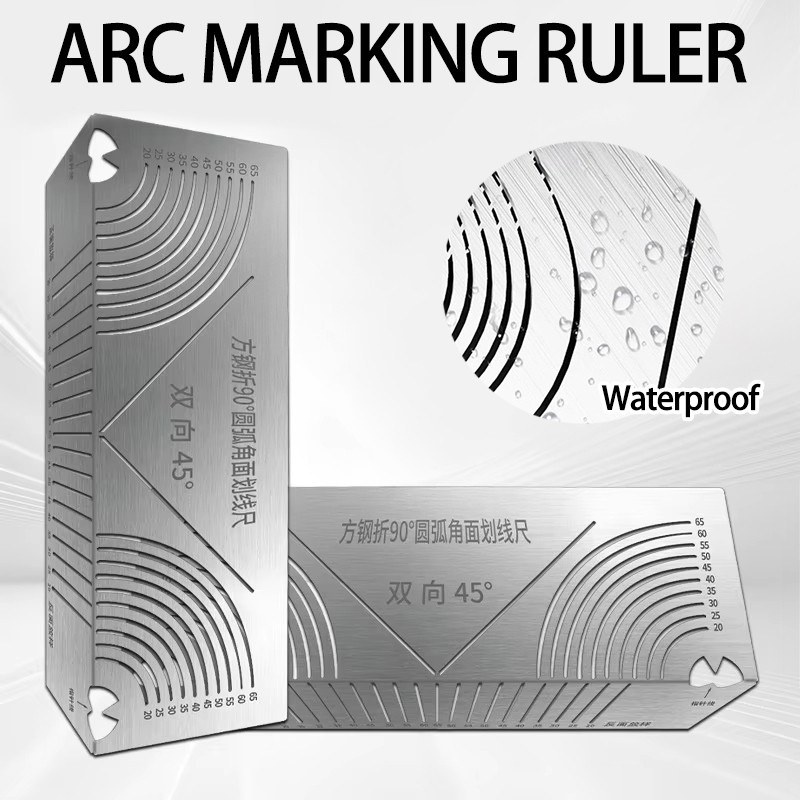 Arc Line Drawing Ruler Square Steel Folded Corner Auxiliary Line ...