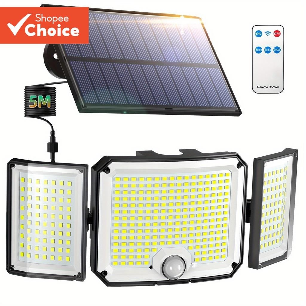 1/2 Pack Solar Wall Light Outdoor, 346 LED Motion Sensor Security Light ...