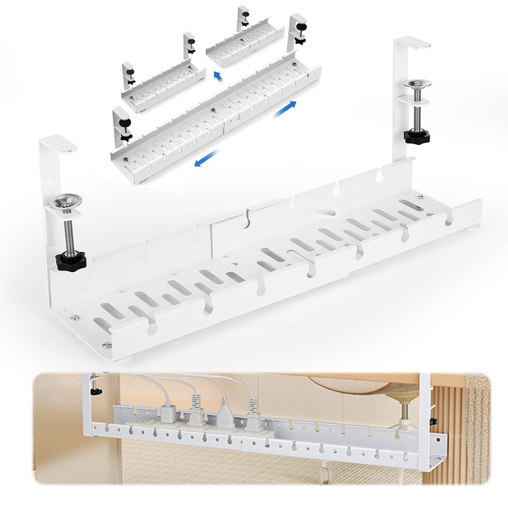 Expandable Under Desk Cable Management Tray Heavy Duty Under Desk Cable ...