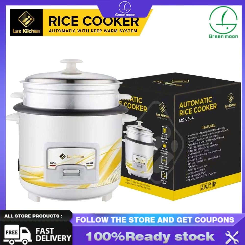 Lux Kiichen 1.8 Liter Rice Cooker With Steamer | Shopee Philippines