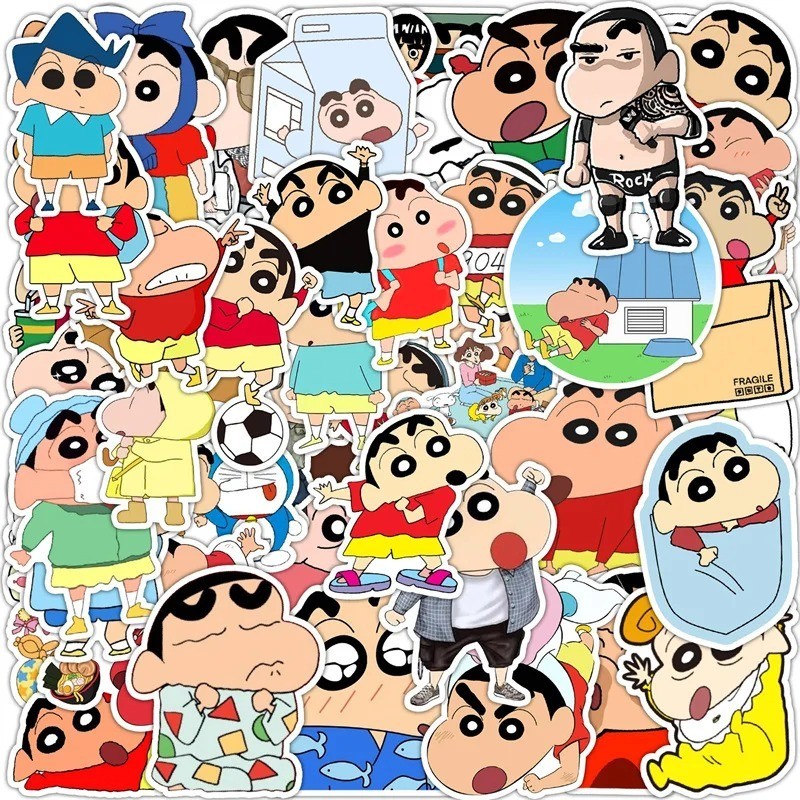100pcs Anime Crayon Shinchan Stickers Cartoon Stickers Toy Laptop ...