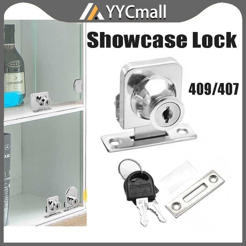 Single Double Glass Lock Showcase Lock Glass Door Lock Push Sliding ...
