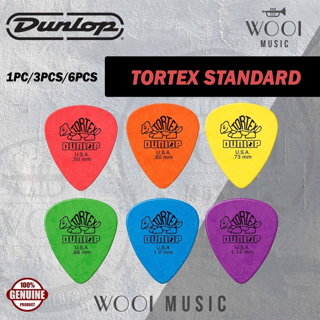Jim Dunlop Tortex Standard Guitar Pick - (1pcs/3pcs/6pcs) | Shopee ...