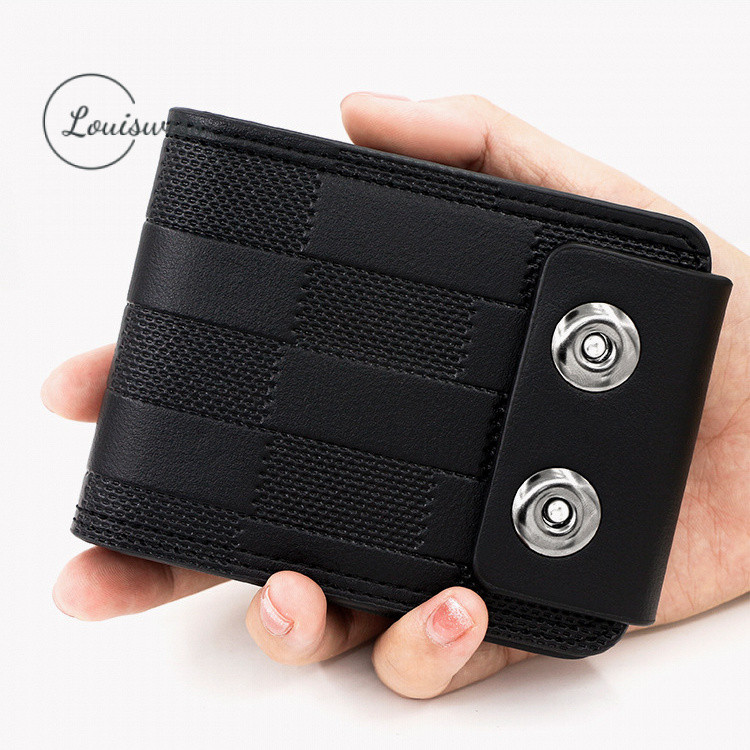 Louiswiss new men's wallet short youth simple double rows of magnetic ...