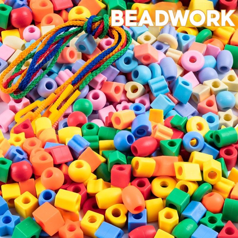 Montessori String Rope Beads Threading Fine Motor Educational Skill ...