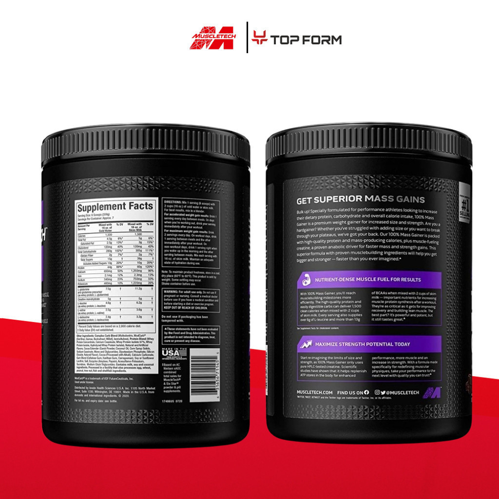 MuscleTech 100% Mass Gainer Protein Powder 5.15 lbs | Shopee Philippines