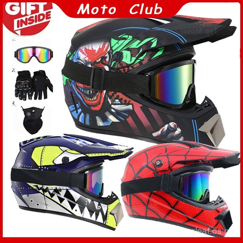 DOT Motocross Helmet Off Road ATV Pitbike Dirtbike Helmet W/ Goggles