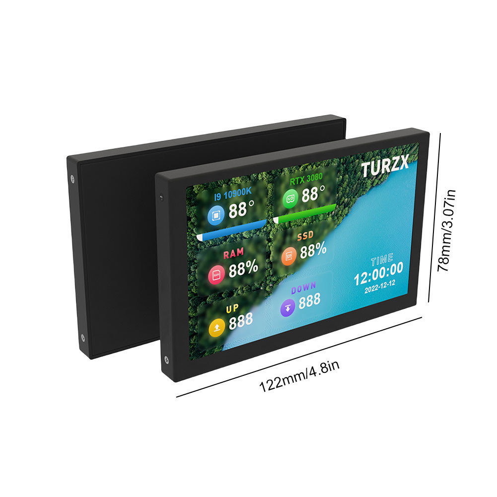 5 Inch IPS Secondary Screen Mini Computer USB Display PC CPU GPU RAM ...
