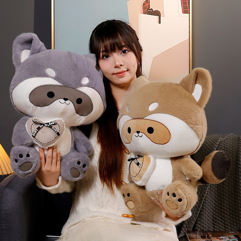 Adorable Heart-Holding Raccoon Plush Toy - Cute Couple Gift for ...
