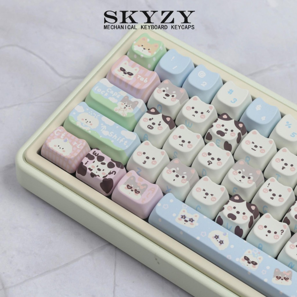 Puppies Keycaps MAO Profile Cute Dog PBT Dye Sub Mechanical Keyboard ...