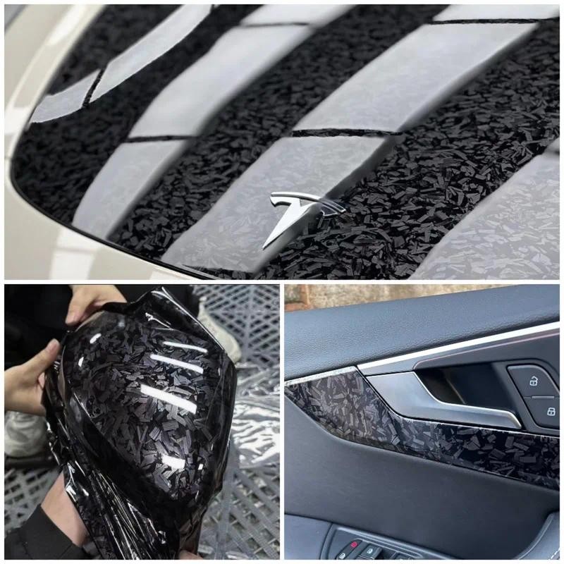 50cm*100/200cm Glossy Crystal Carbon Fiber Wrapping Vinyl Film