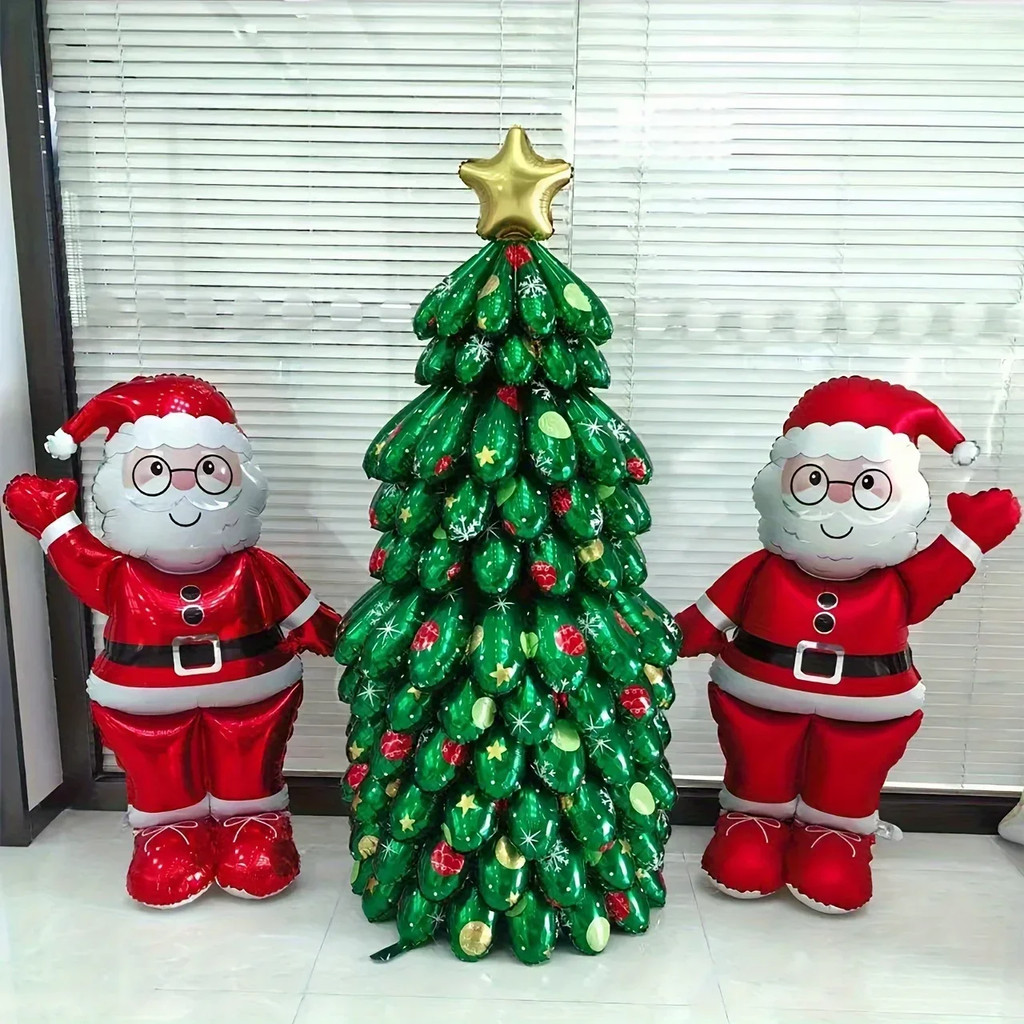 New 4D Detachable Christmas Tree Balloon With Led Lights Family Party ...