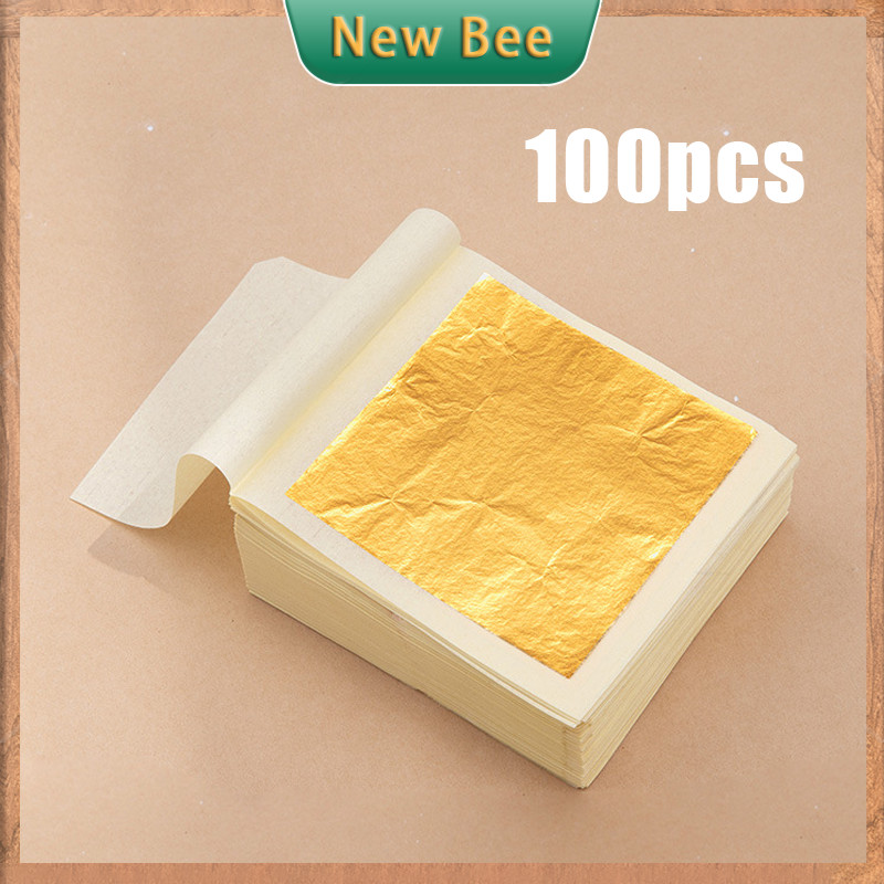 100 Sheets Gold Foil Leaf Sheet Paper Gilding Gold Foil Leaf Sheet for