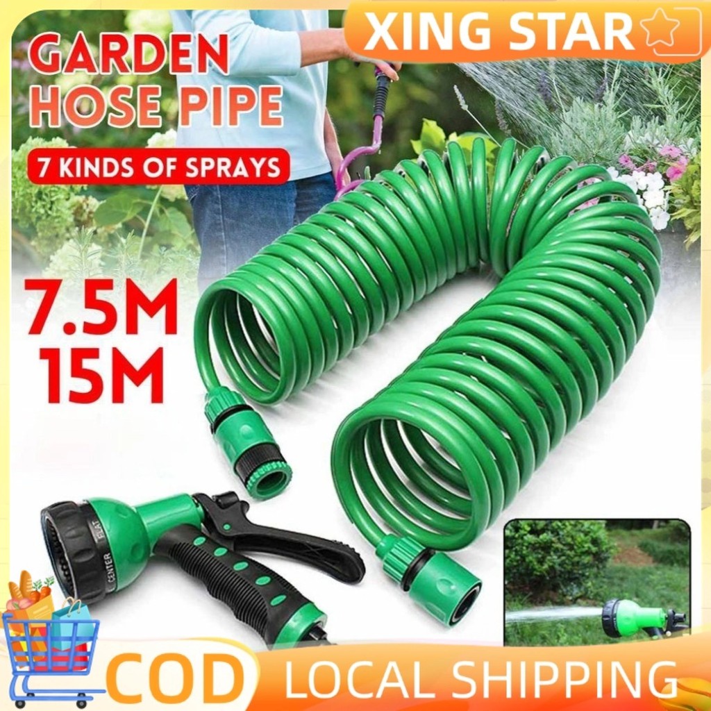 7.5/15M Garden Hose Telescopic Spring Water Hose Airbrush Spray Tool