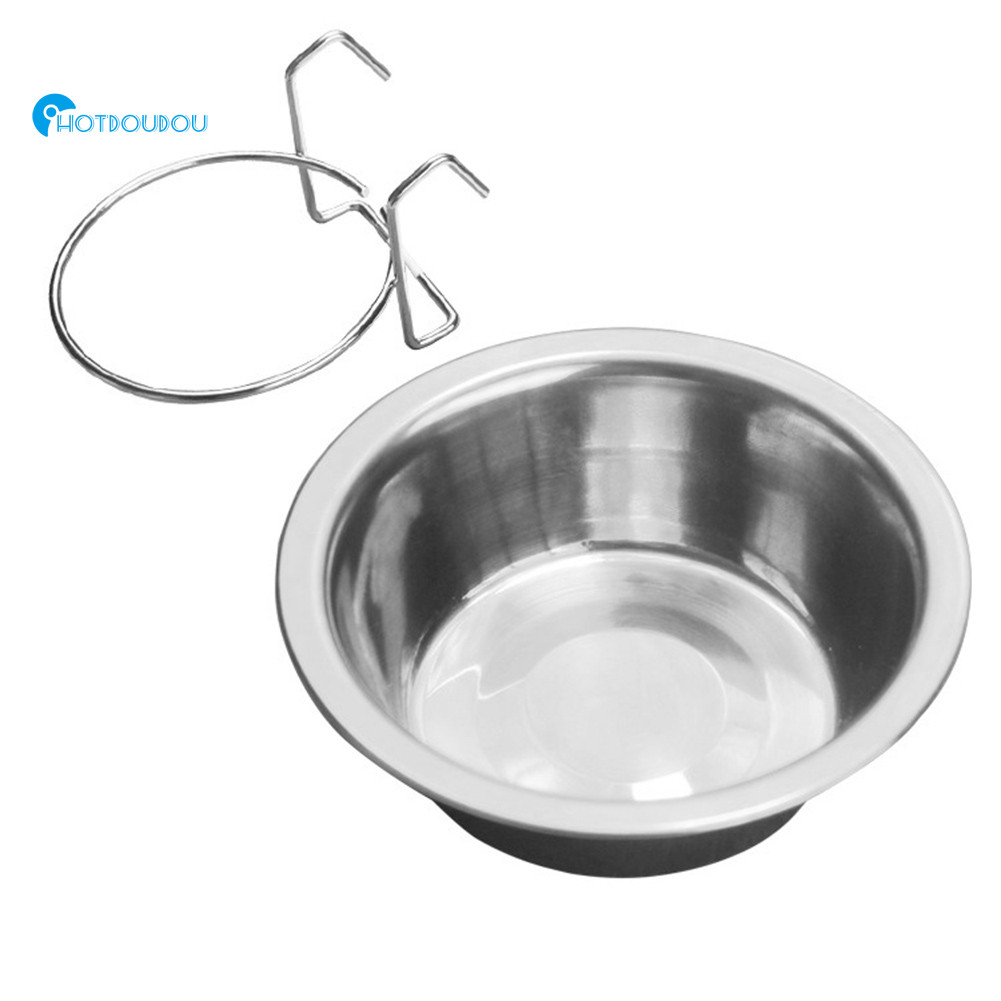 Stainless Steel Dog Bowl For Crate - Portable Hanging Water & Food Dish