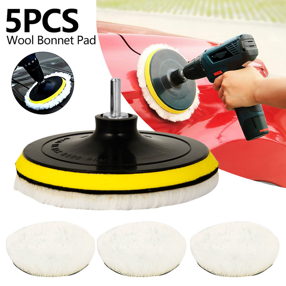 5Pcs/Set Polishing Pads 3/4/5/6 inch Car Buffing Wool Wheel Mop Kits