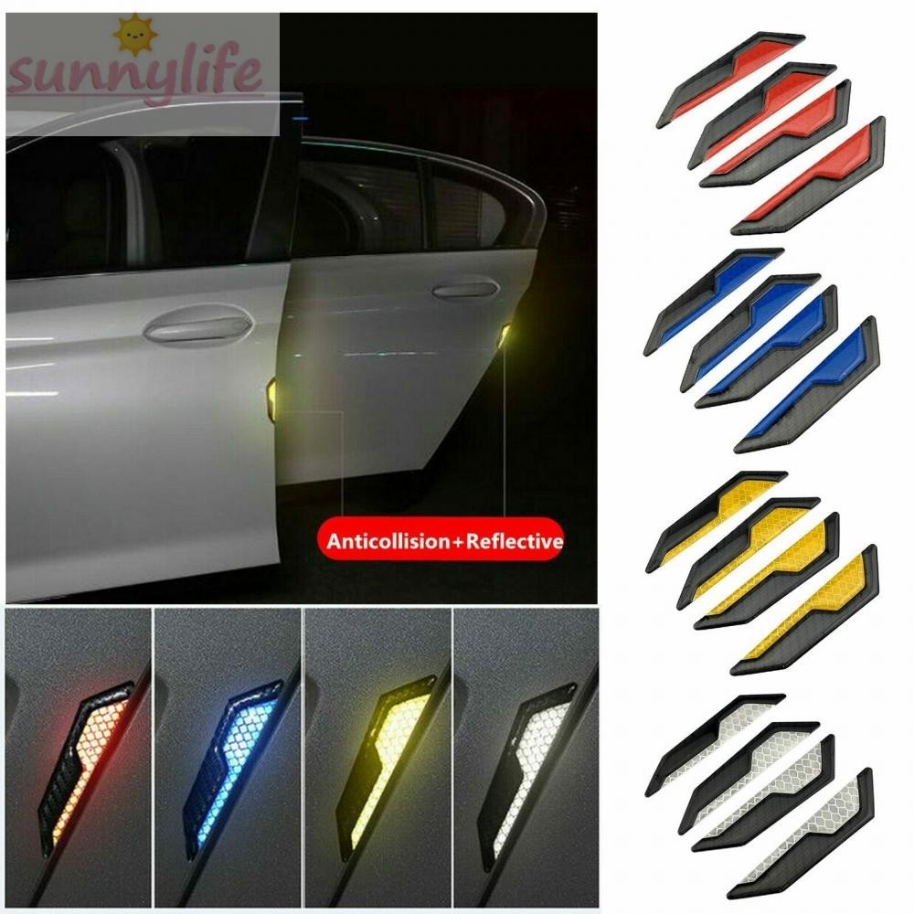 Universal Reflective Carbon Fiber Car Side Door Edge Protector Guard ...