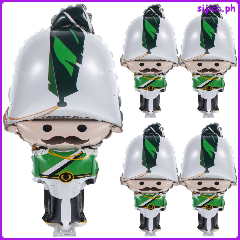 5 Pcs Christmas Nutcracker Balloons 3D Soldier Party Decoration Props ...
