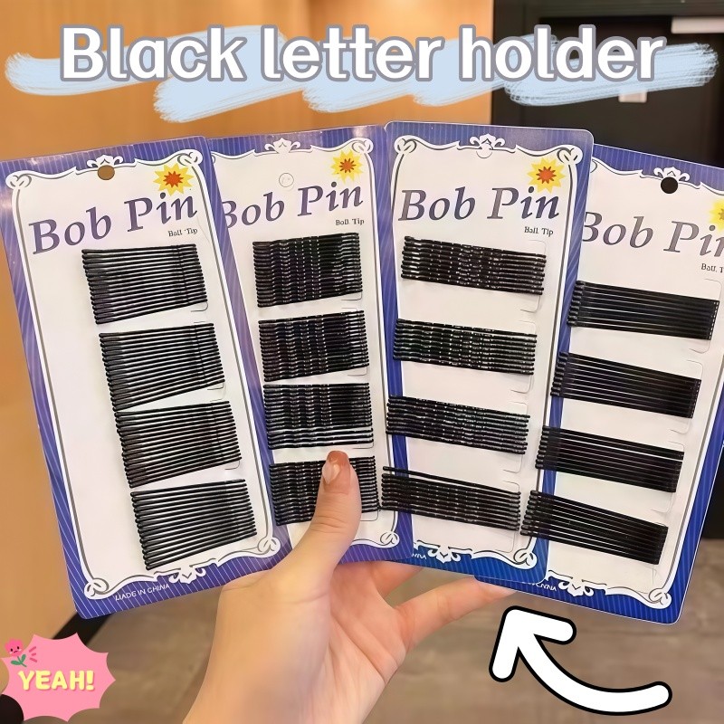 36pcs/60pcs Blue Card Black Bob Pin Side Clip steel Wire Hairpin ...