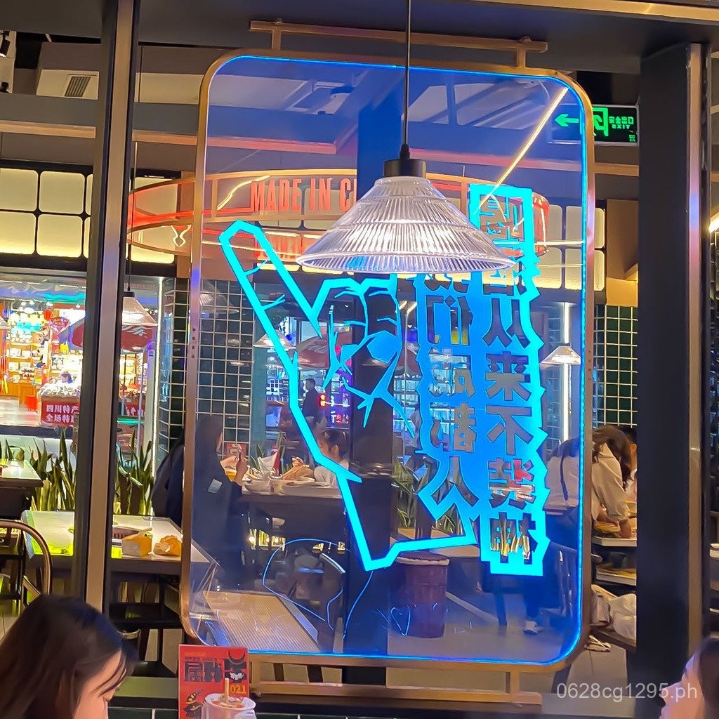 Acrylic Pattern Polished Restaurant Background Wall Surround led ...