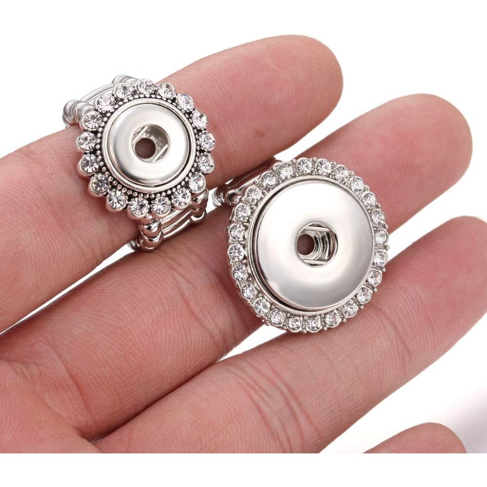 2pcs Mixed Random Adjustable 12mm 18mm Snap Jewelry Ring Charms 18mm ...