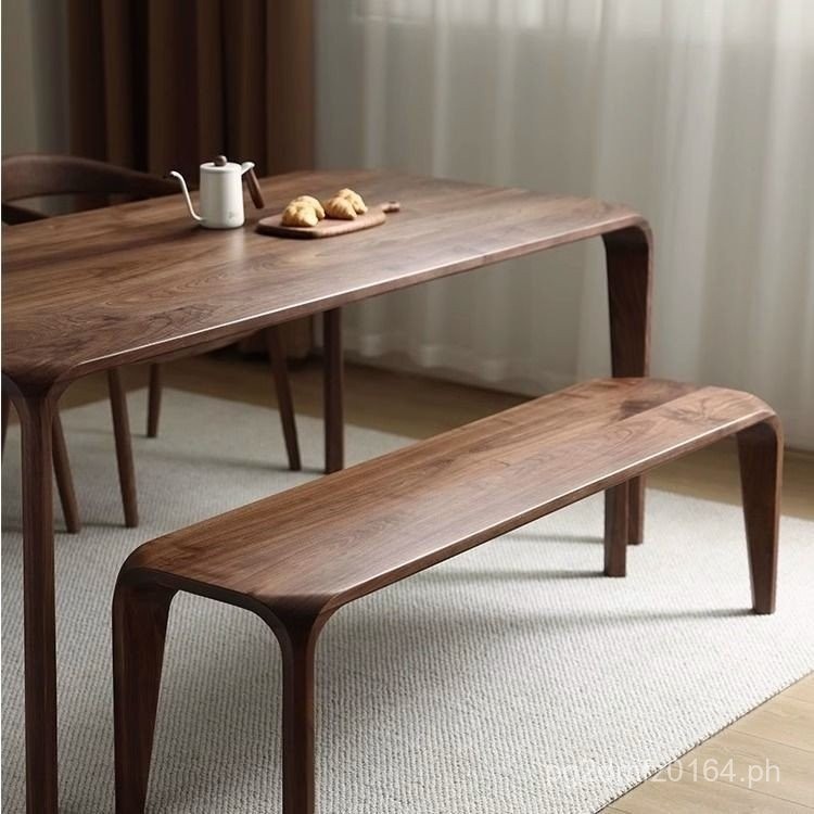 Stool Long Bench Long Strip Stool Dining Chair Black Walnut Wood ...