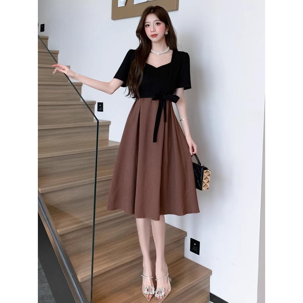 Summer brown dress for wedding gown cocktail dress formal elegant guest church  dress | Shopee Philippines