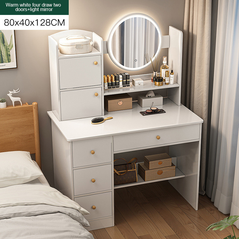 Make up table With Mirror LED Light Vanity Table with Chair and Drawers ...
