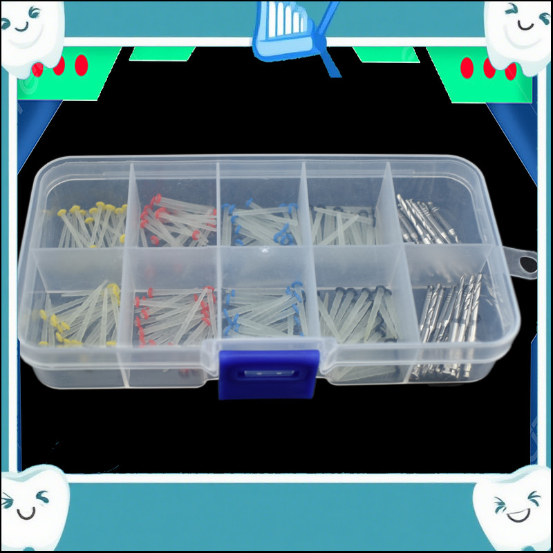 Dental Fiber Post Kit - 1.2mm Red Resin Screw Thread Posts & Quartz