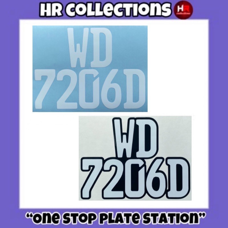 STICKER PLATE DEPAN MOTOR STICKER CUTTING EURO FONT DESIGN | Shopee ...