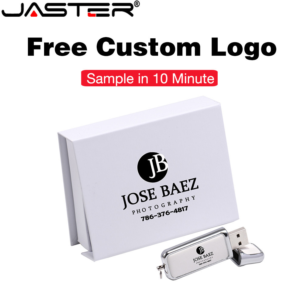 JASTER (1PCS Free Logo)Leather + Box USB Flash Drives 128GB Color ...
