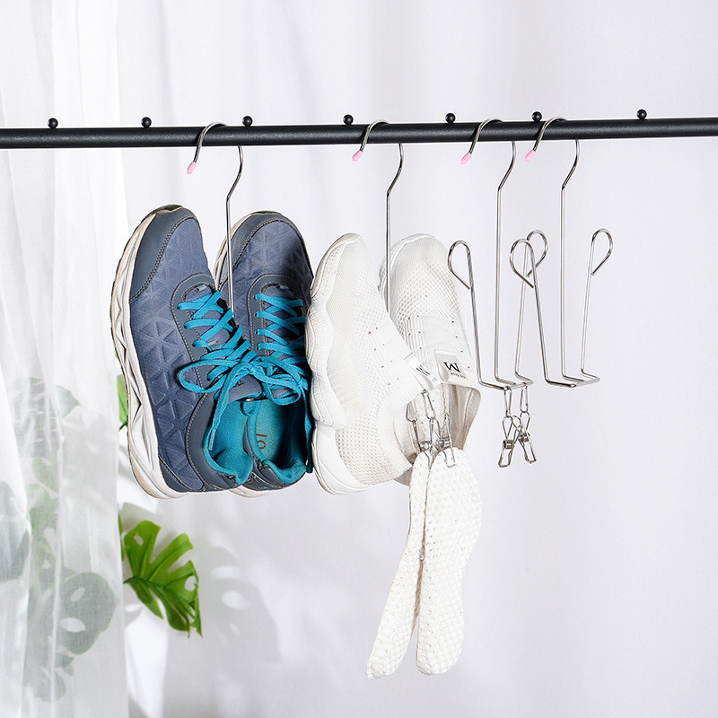 Stainless Steel Shoes Hanger Drying Rack Shoe Drying Holder Household ...