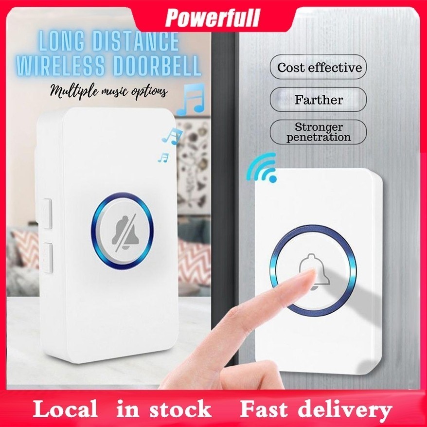 4Volume Level Plug Receiver Mini LED Wireless Doorbell No Battery ...