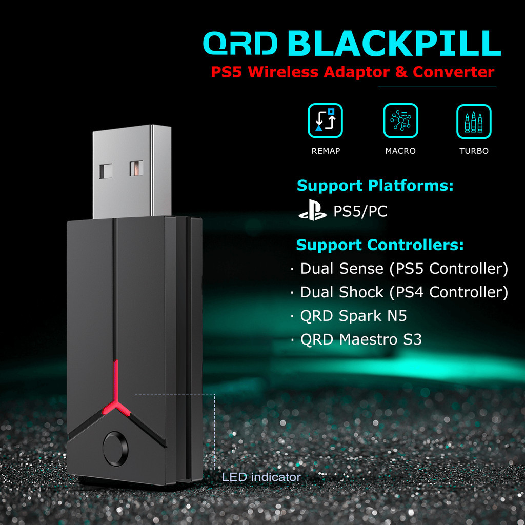 QRD BLACKPILL PS5 Wireless Adaptor And Converter For QRD Spark N5/QRD ...