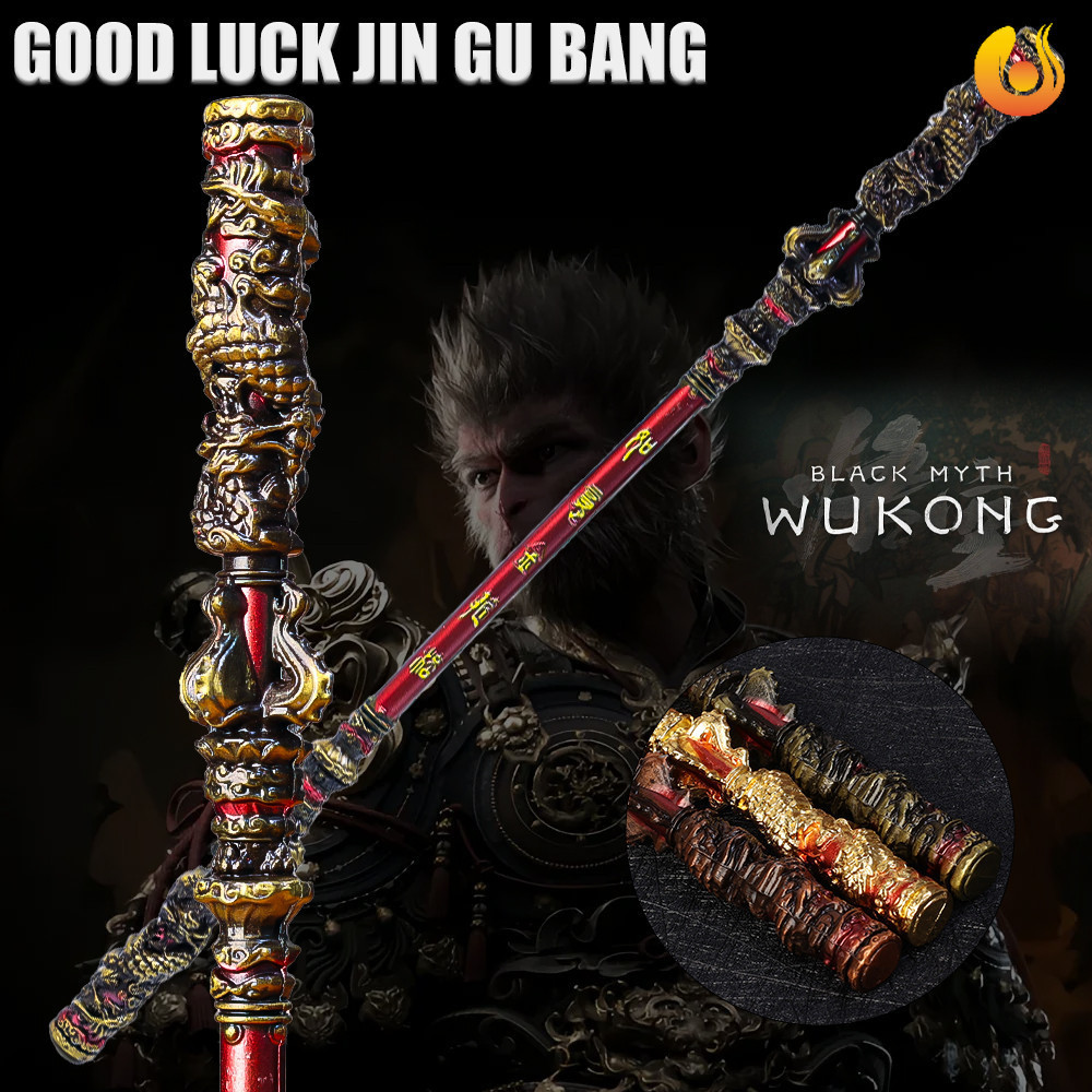 Chinese Trend Black Myth Wukong Rod Model - Artificial Alloy Monkey ...