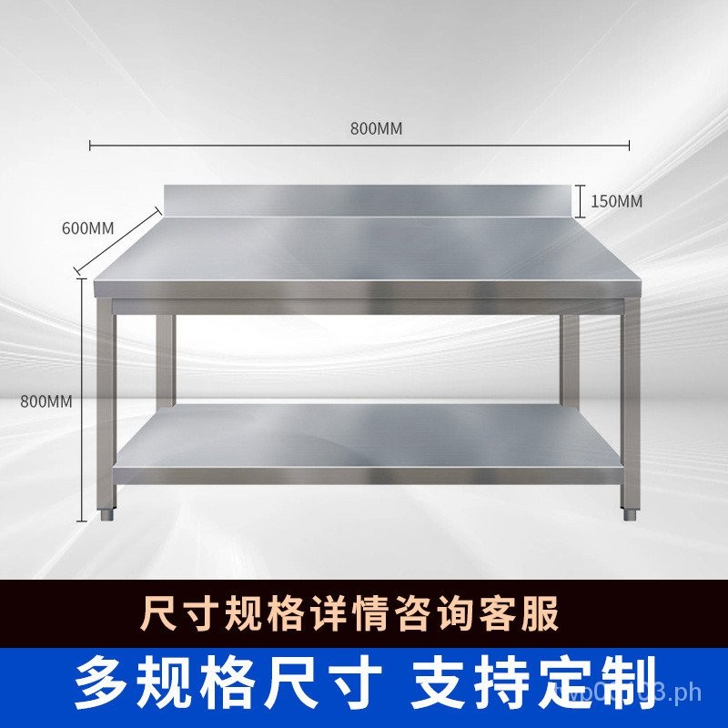 Stainless Steel Storage Rack Workbench Movable Kitchen Console Work ...