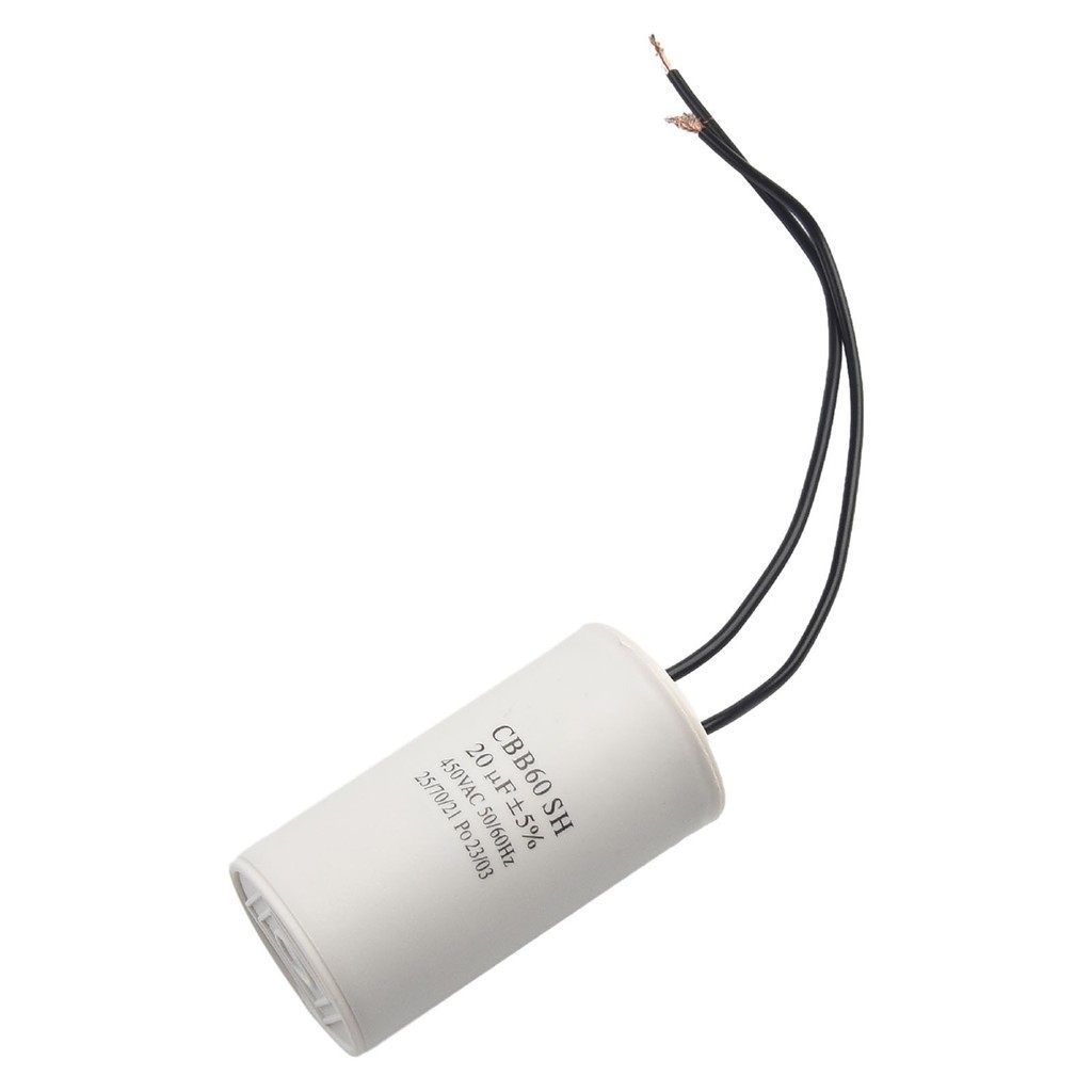 CBB60 Run Capacitor 450V AC 20uf with Wire Run Round Capacitor for